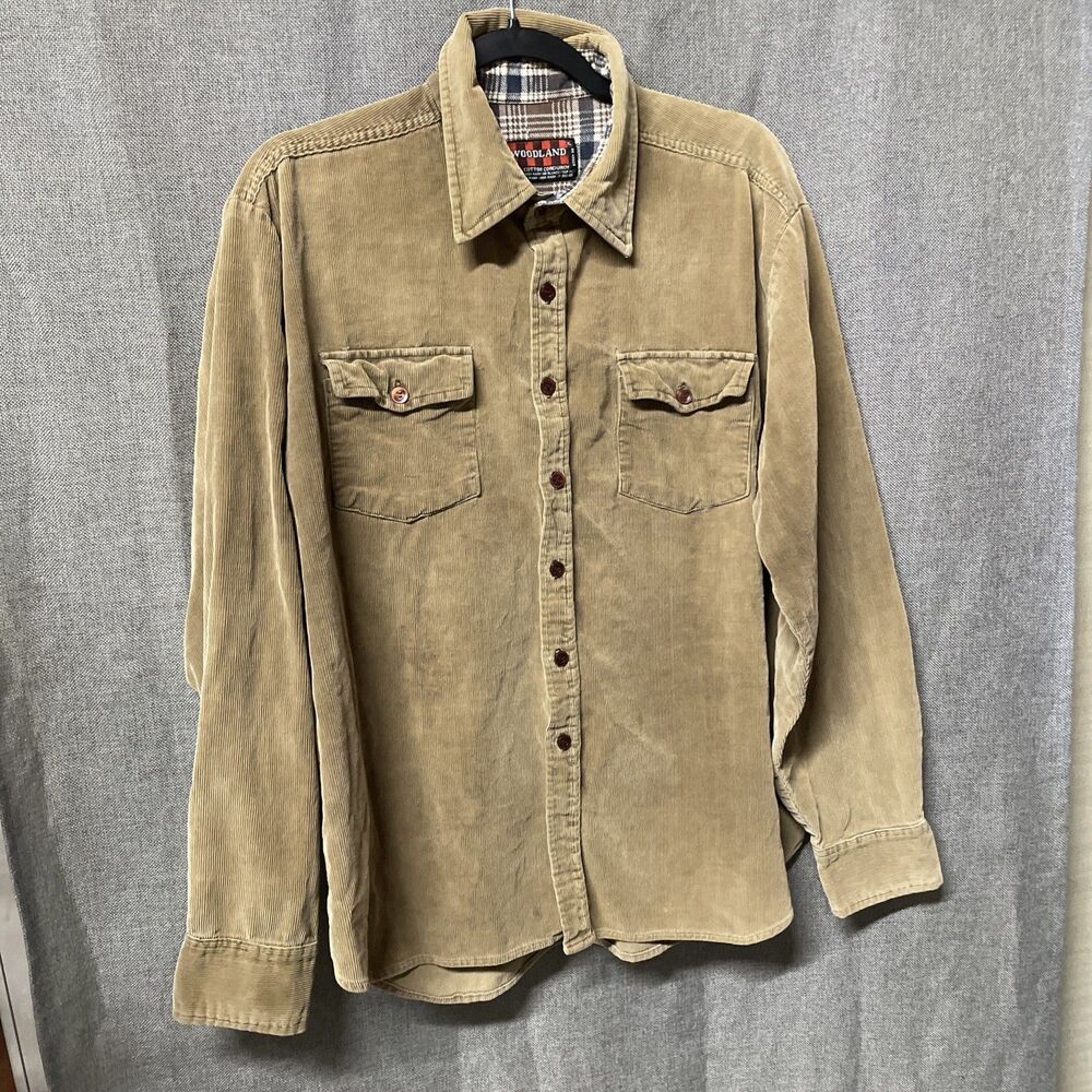 Woodland Women’s XL Shacket Pocket Button Front Corduroy Vintage‎